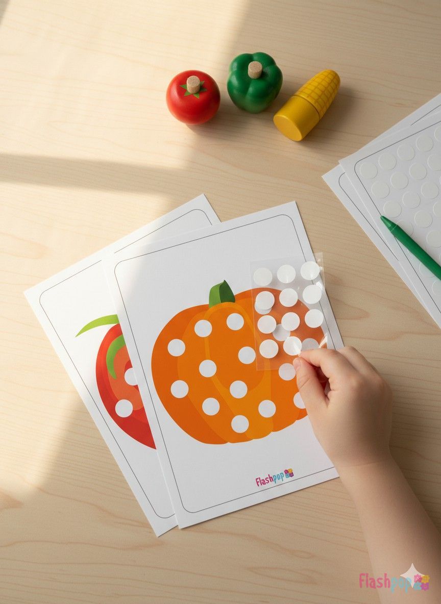 Vegetables – Dot Sticker Cards — Flashpop